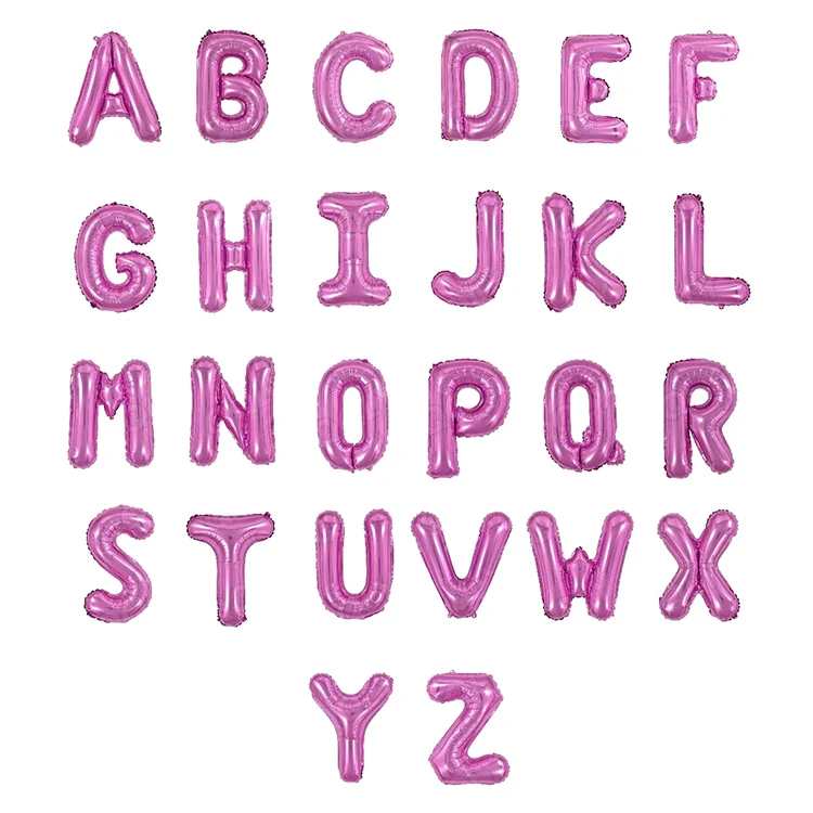 16 Inch Happy Birthday Party Decoration Balloon Solid Color Blue Foil Alphabet Letter Balloons