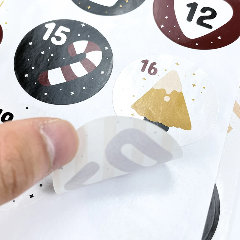Wholesale Self Adhesive Kiss Cut Christmas Number Stickers Cartoon Promotional Waterproof Custom Sticker Sheet