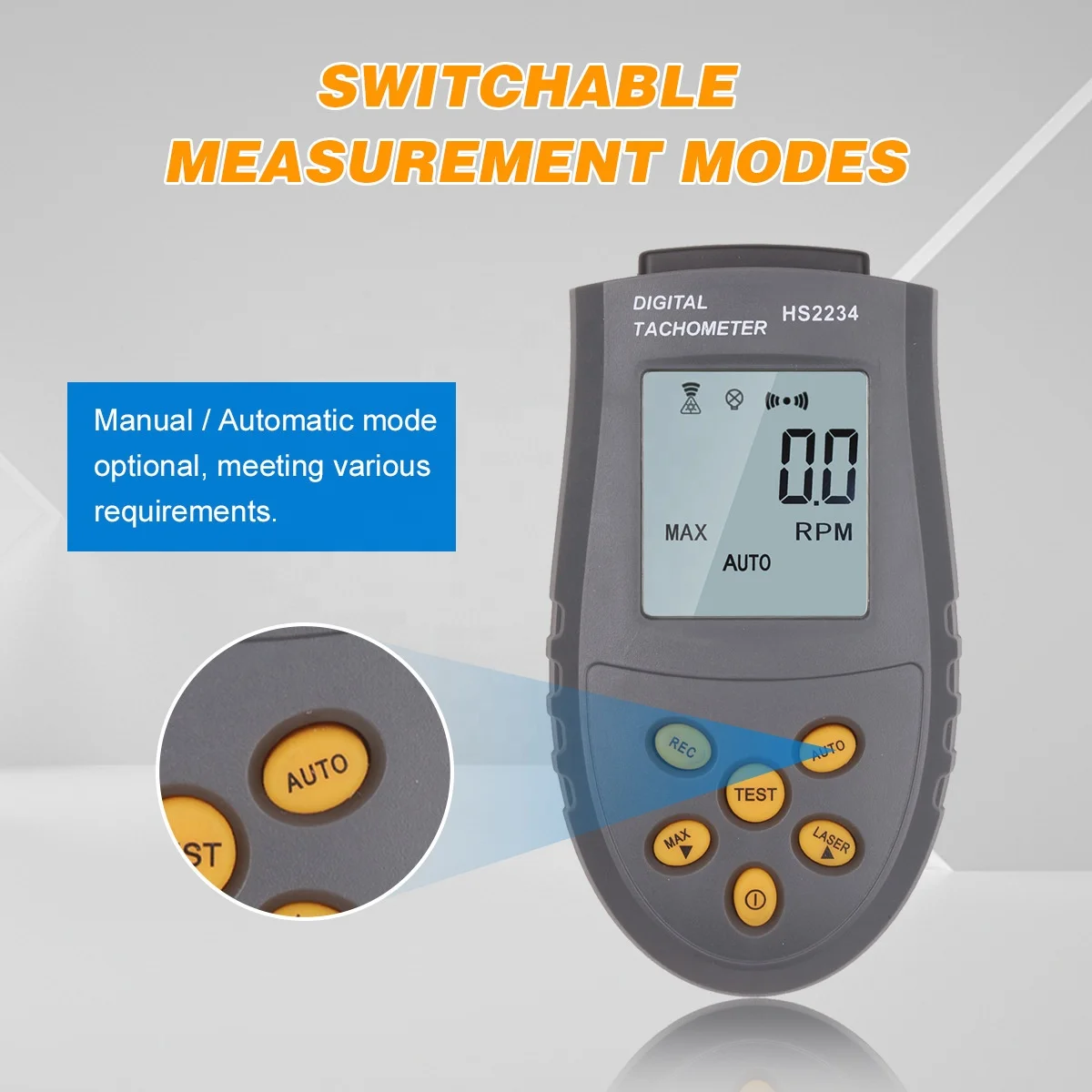 Non-contact Digital laser tachometer Motor tachometer photoelectric tachometer