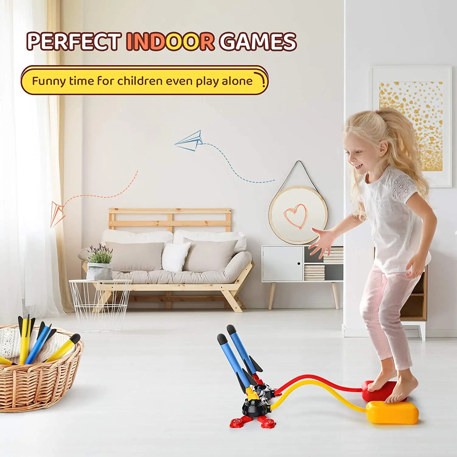 
Dueling Kids Rocket Launcher Kids Toys with 6 Foam Rockets 