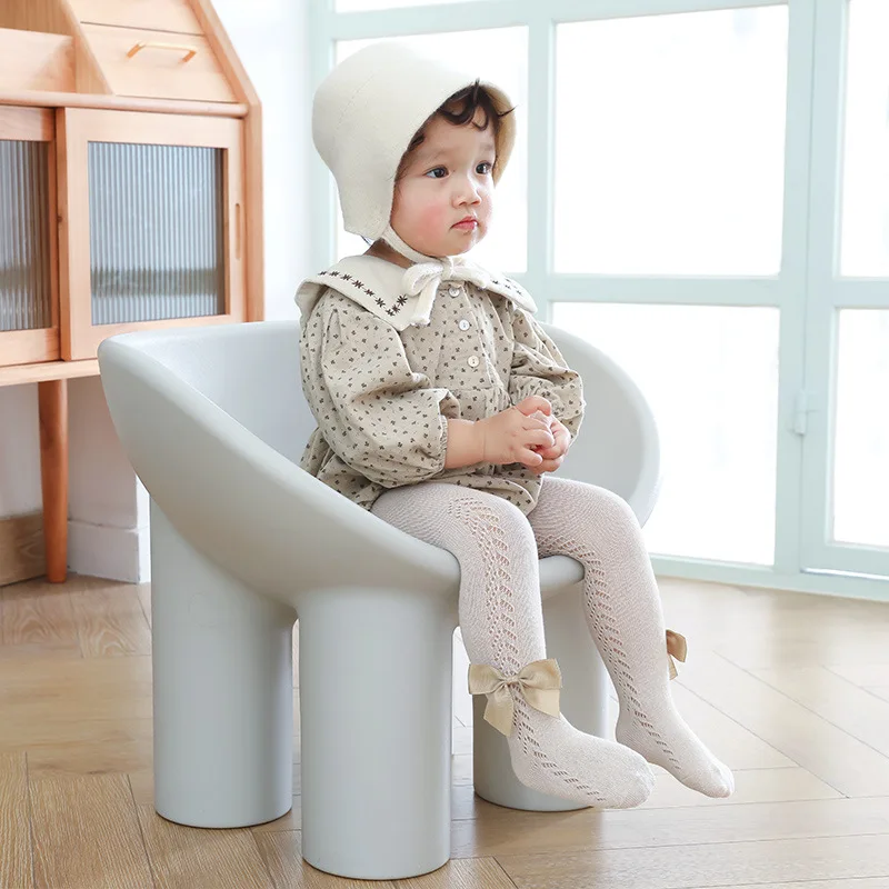 Spanish Princess Hollow out Design Breathable Baby Pantyhose Children Kids Baby Girl Stockings Tights And Socks With Bow