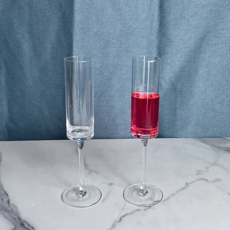 6oz Clear square glass drinkware champagne glasses flutes elegant champagne flutes