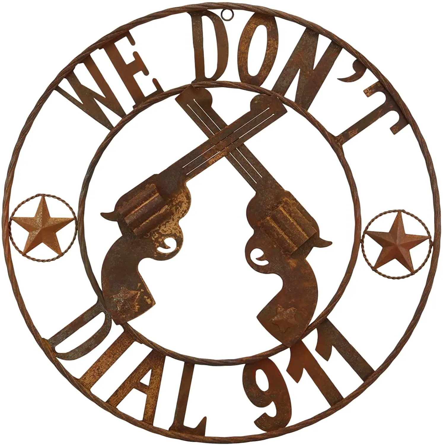 wholesale Round Western Rustic iron wall Art decor interior metal Texas Star State Home decoration