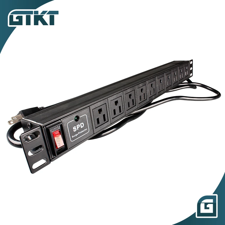  Распределительный Блок питания PDU 10 способов американская розетка настенное крепление 110 В 16 А портов для серверной стойки 1U 19