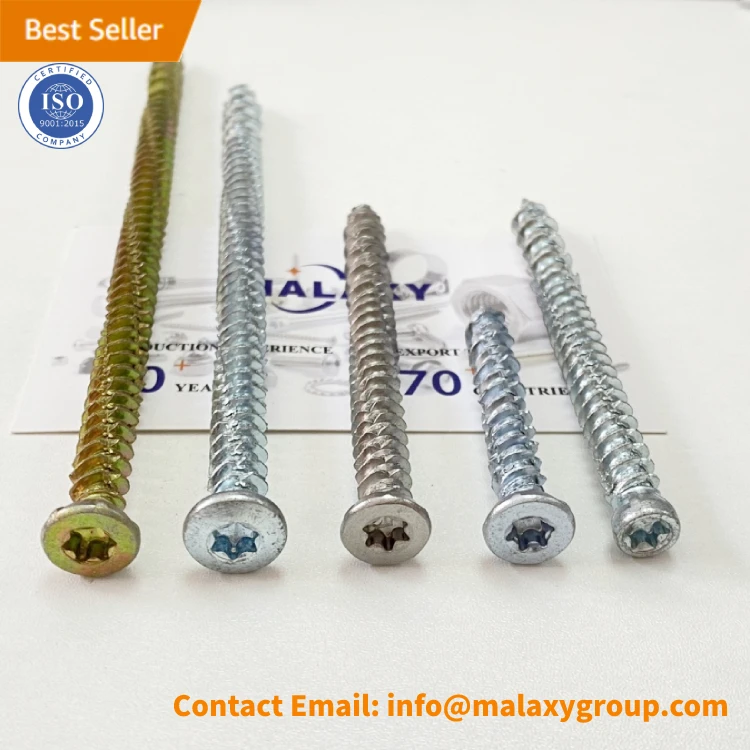 MALAXY Carbon Steel Blue White Color Yellow Black Zinc Plated Concrete Self-tapping Screw  Concrete Screws