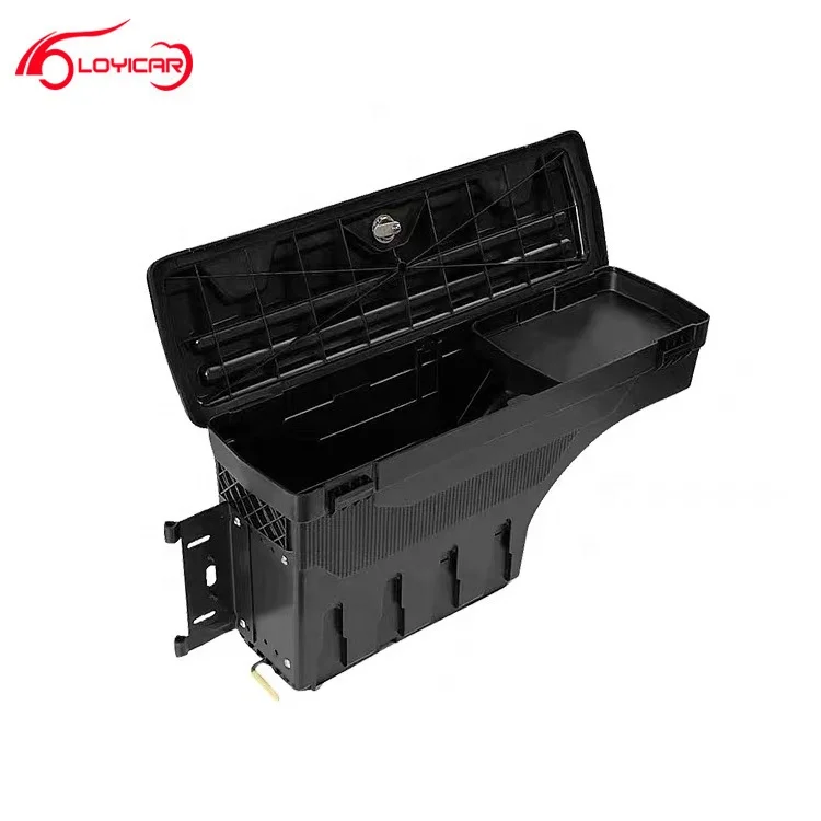 ABS Truck Bed Storage Box Swing Case For Chevrolet Silverado GMC Sierra 2019-2025 Lockable Wheel Tool Box Waterproof Durable