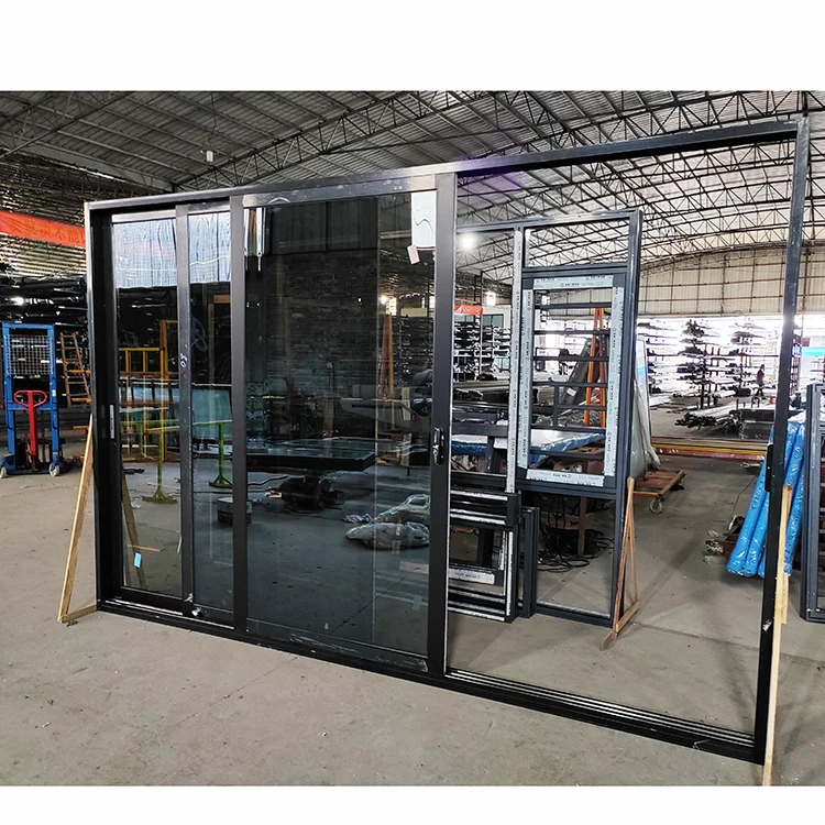 Florida Approved Hurricane Impact Thermal Break Double Large Glass Aluminum Sliding Doors