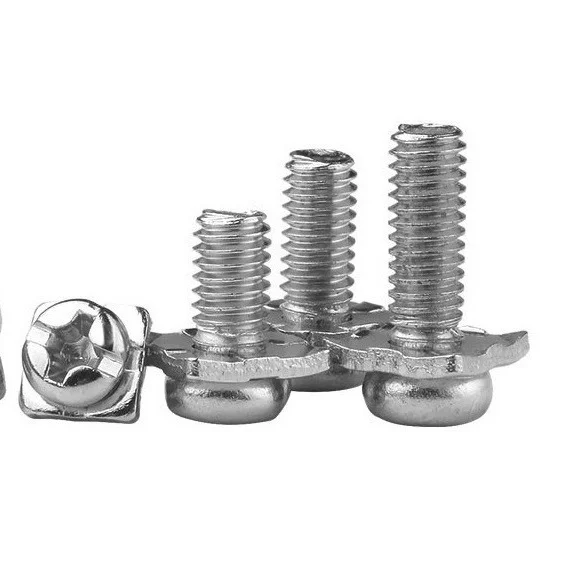 Terminal Block Screw Square Slot Washer Pan Phillips Head Combined Sems Screw with Square Washer