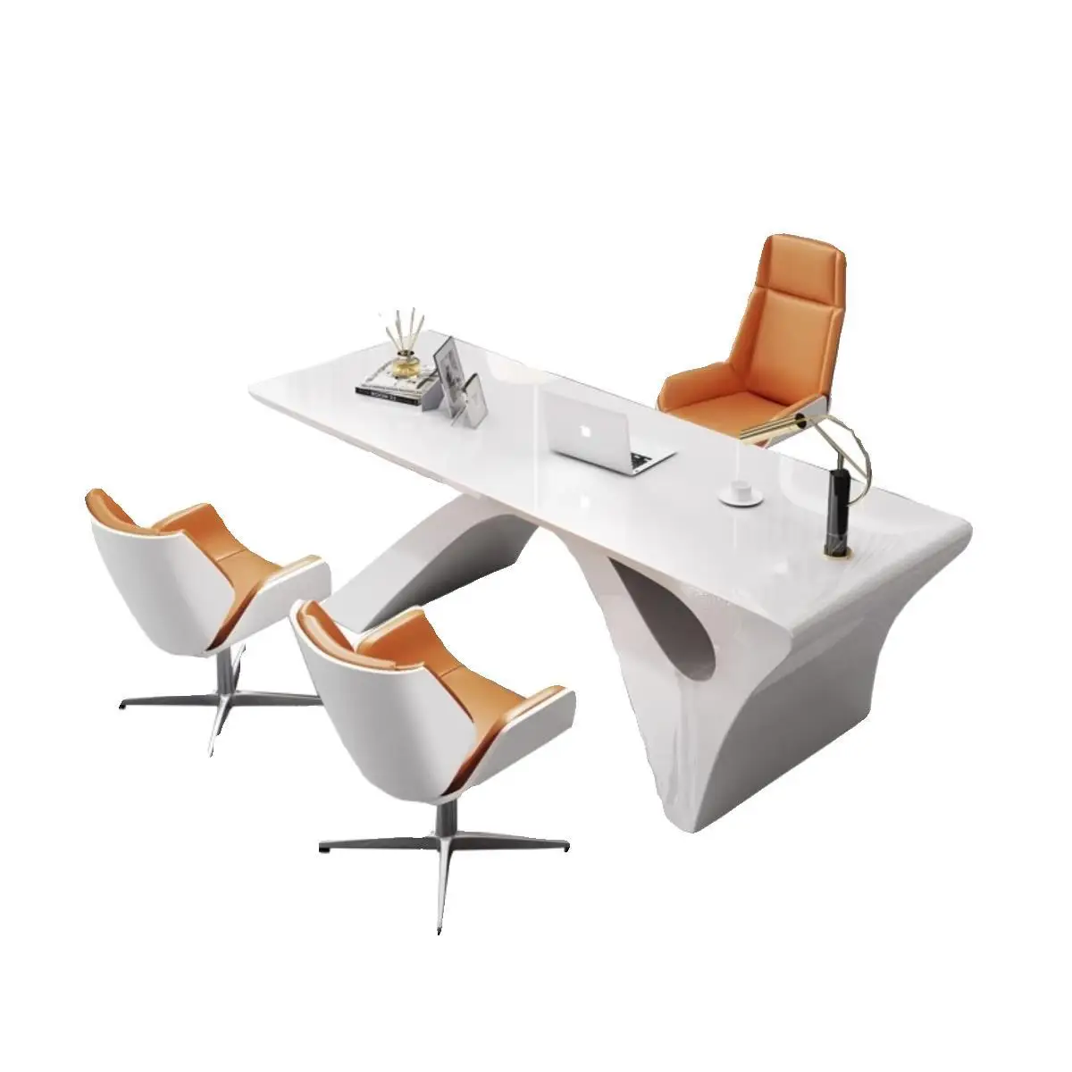 Paint Special-shaped Desk Beauty Salon Consultation Table Doctor Desk Single Female Manager Desk Light Luxury High-end Table