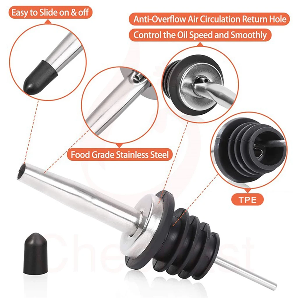 2023 Amazon best seller Stainless Steel Rose gold stainless steel liquor oil bottle wine aerator pourer and stopper with cover