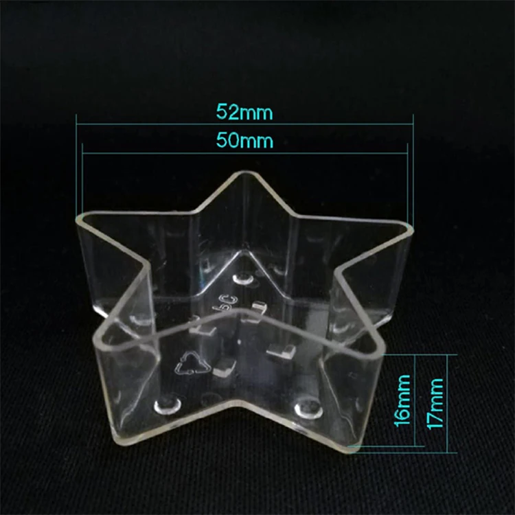 
heart star round tree Clear plastic tealight Candle cup 