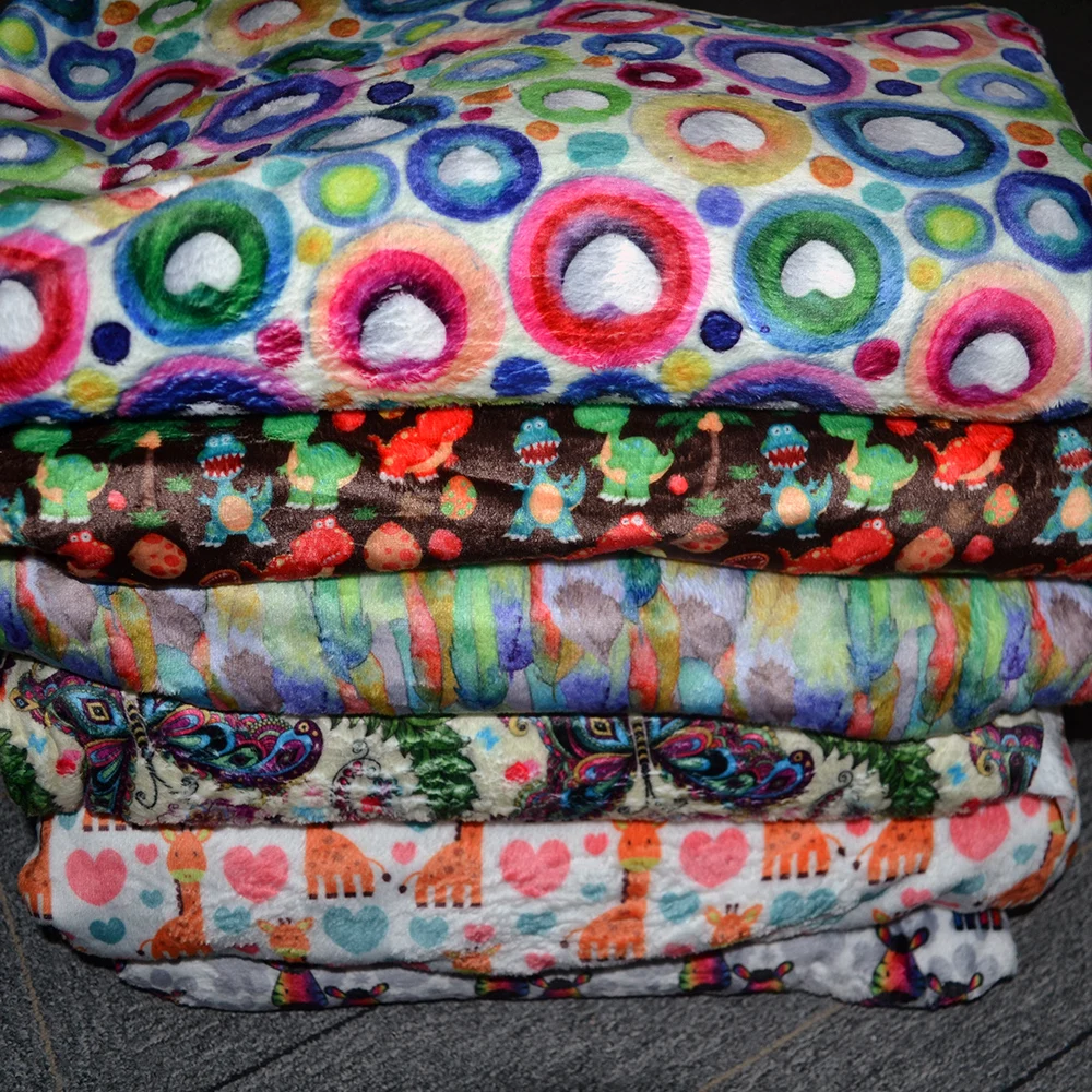 100% Polyester Knit Embossed Minky Dot Super Soft Bubble Chiffon Fabric