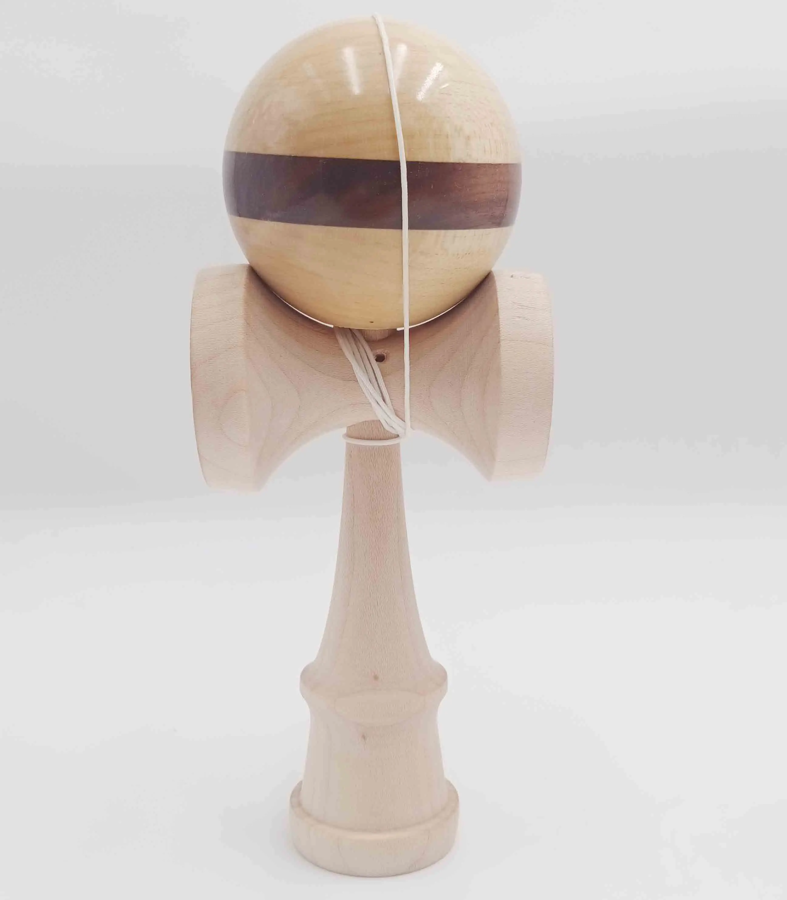 New shape maple wood kendama toy with walnut stripe