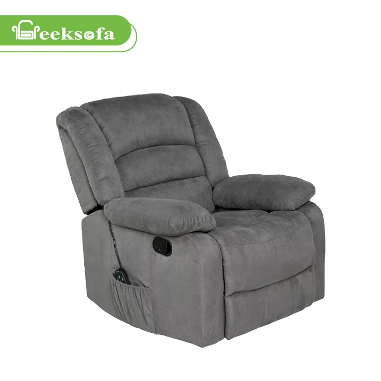 Geeksofa Reclining Fabric Manual Recliner Sofa Chair Reclinable With 8 Points Massage Function And USB For Living Room