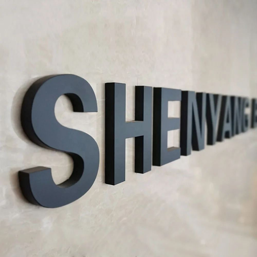 Custom acrylic material 3D letter logo sign custom non illuminated office wall logo signage