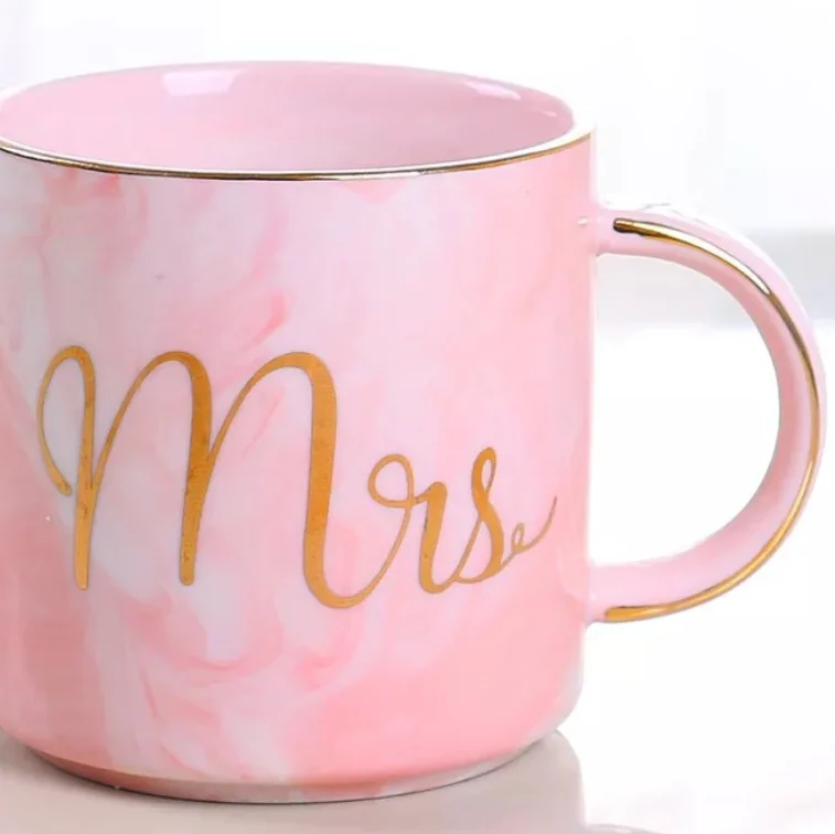 Miss Mr Ms ceramic Marble coffee mug milk cup for gift