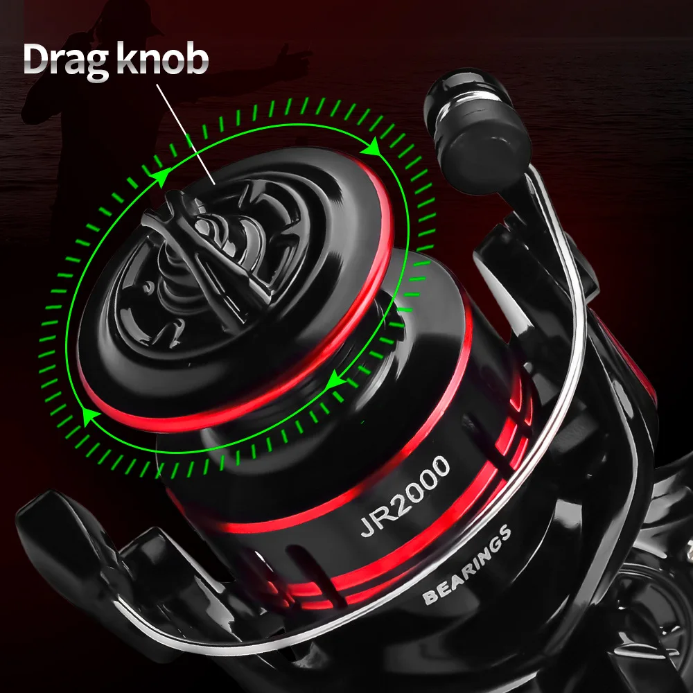 JETSHARK Spinning Reel With nylon line 5.2:1 Ratio Left and Right Hand Ultralight Fishing Line spinning fishing reel