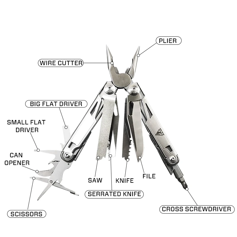Multifunctional stainless steel pliers hand tools portable tool folding pocket folding knife Multitool outdoor plier