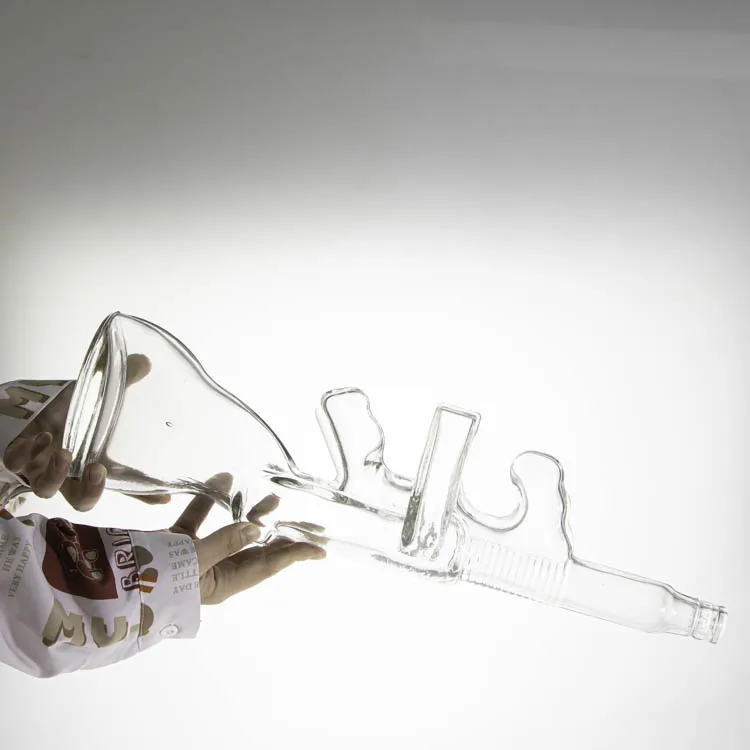 Factory Vodka Tequila Bottle  760ml  Thompson Gun Shaped Glass Bottles