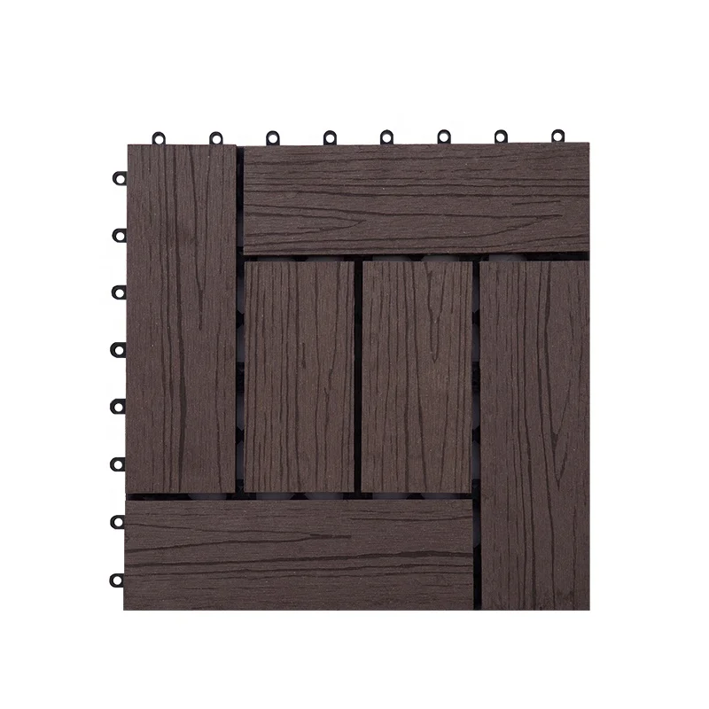 Wood Plastic Composite Decking Interlocking Outdoor Decking Tiles Easy Installation Tiles