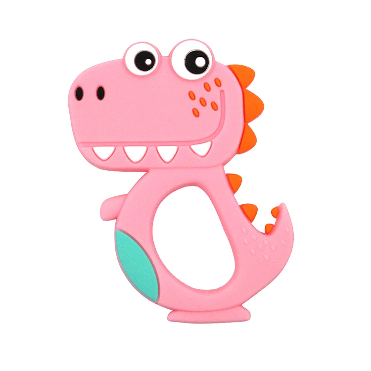 
Factory Supplier Custom BPA Free Silicone Baby Dinosaur Teething Teether Toys 