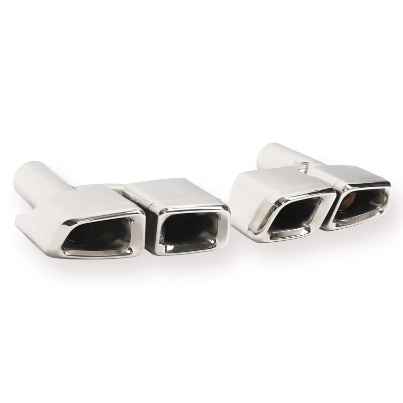 1 Pair Exhaust Pipe 304 Stainless Steel Nozzles For Mercedes  C E S Class W212 Muffler Exhaust Tip