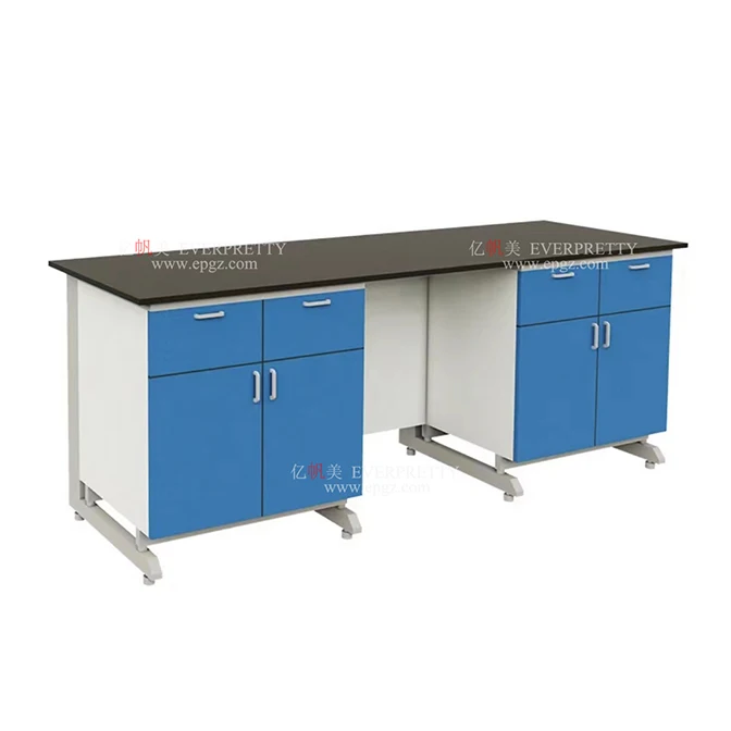 School Furniture Laboratory Island Side Work Bench Science Side Lab Bench Table for Lab Experiment Equipment