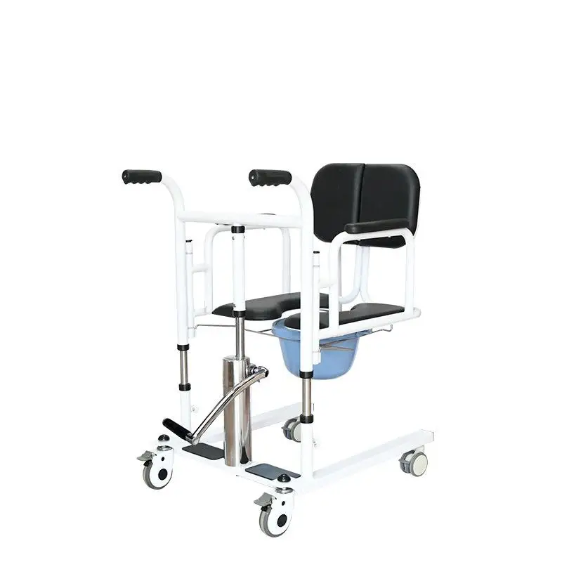 new design portable medical hydraulic move toilet patient transport lift transfer chair with commode