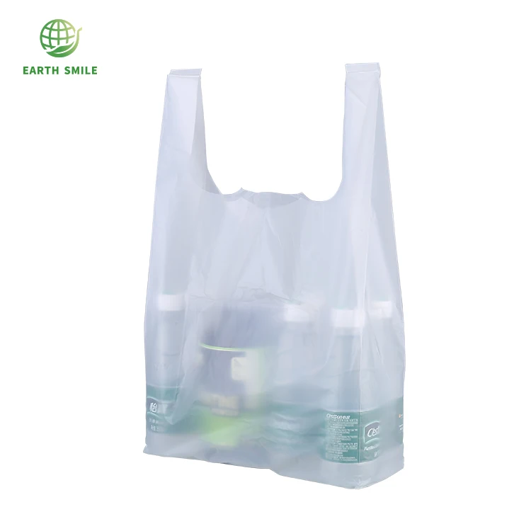 Factory Price 100% Plastic Free and 100% Biodegradable Compostable T Shirt shopping bag
