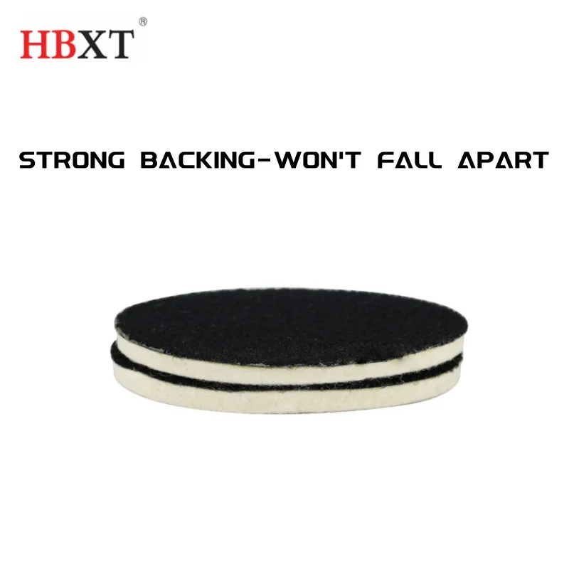 5 Inch (125mm) Wool Felt Polishing Pad Hook and Loop Compressed Wool Wheel Buffing Pad for Car & Boat Polishing, Waxing, Sealing
