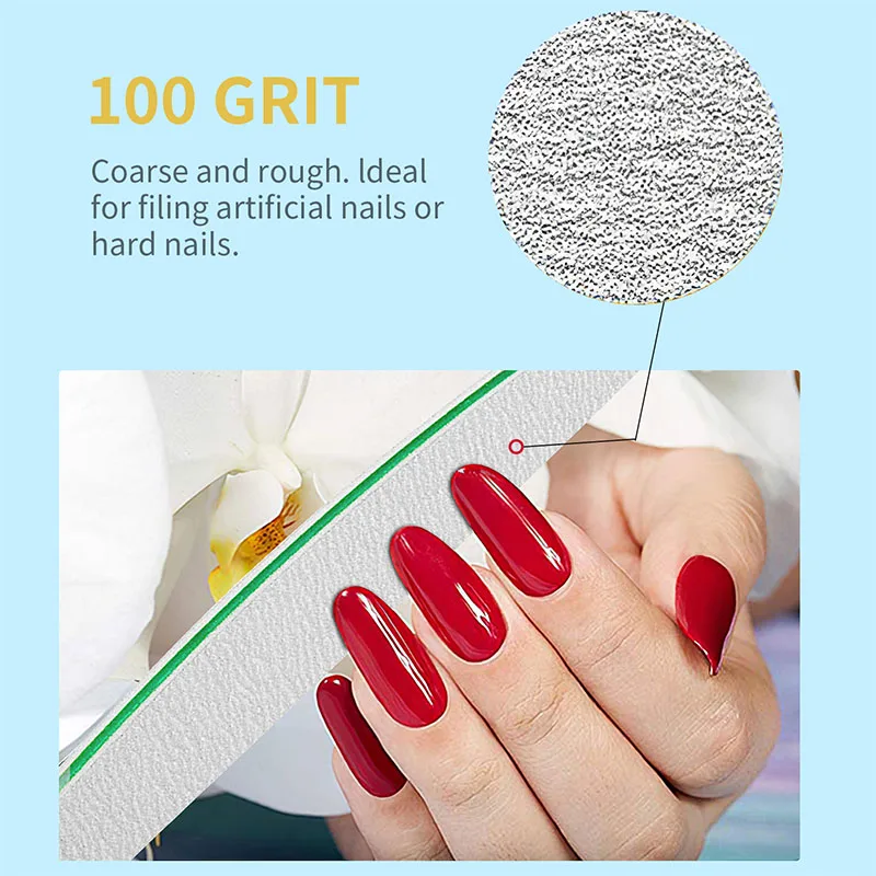 Xugao Factory  Customized Emery Board  Double-Sided Moon Shape Nail Files 80/100/180  Manicure Pedicure Art Tools