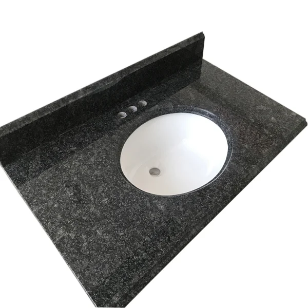 Prefab Steel Grey Granite Vanity Top With Sinks In Stock