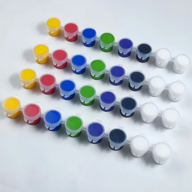 Waterproof Permanent Paint Mini 5ml 8colors Strip Pot Acrylic Paint Sets for Canvas Rock Fabric