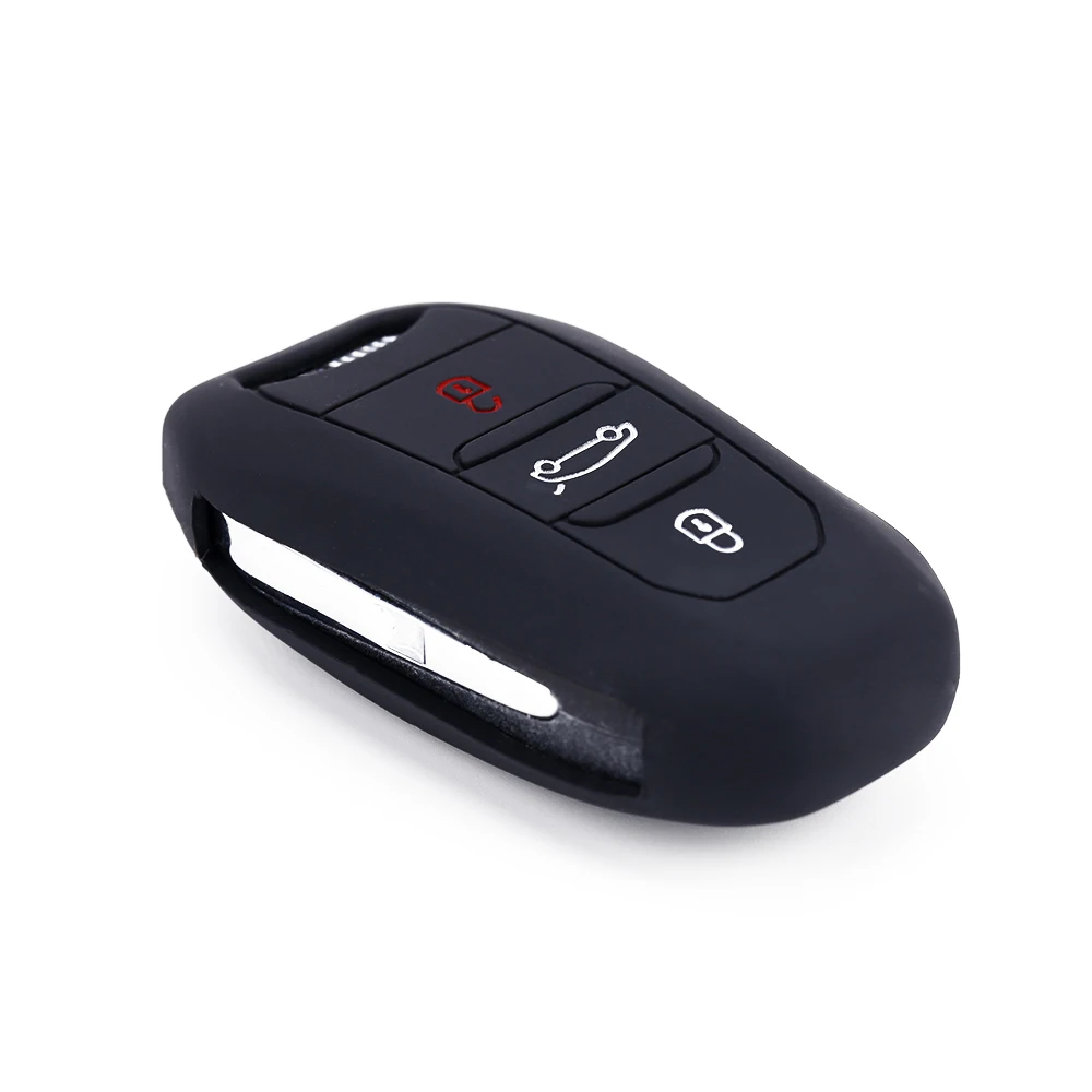 Silicone Car Key Fob Cover For Citroen C-Quatre Peugeot 307 308 407 408 car key case accessory with Logo