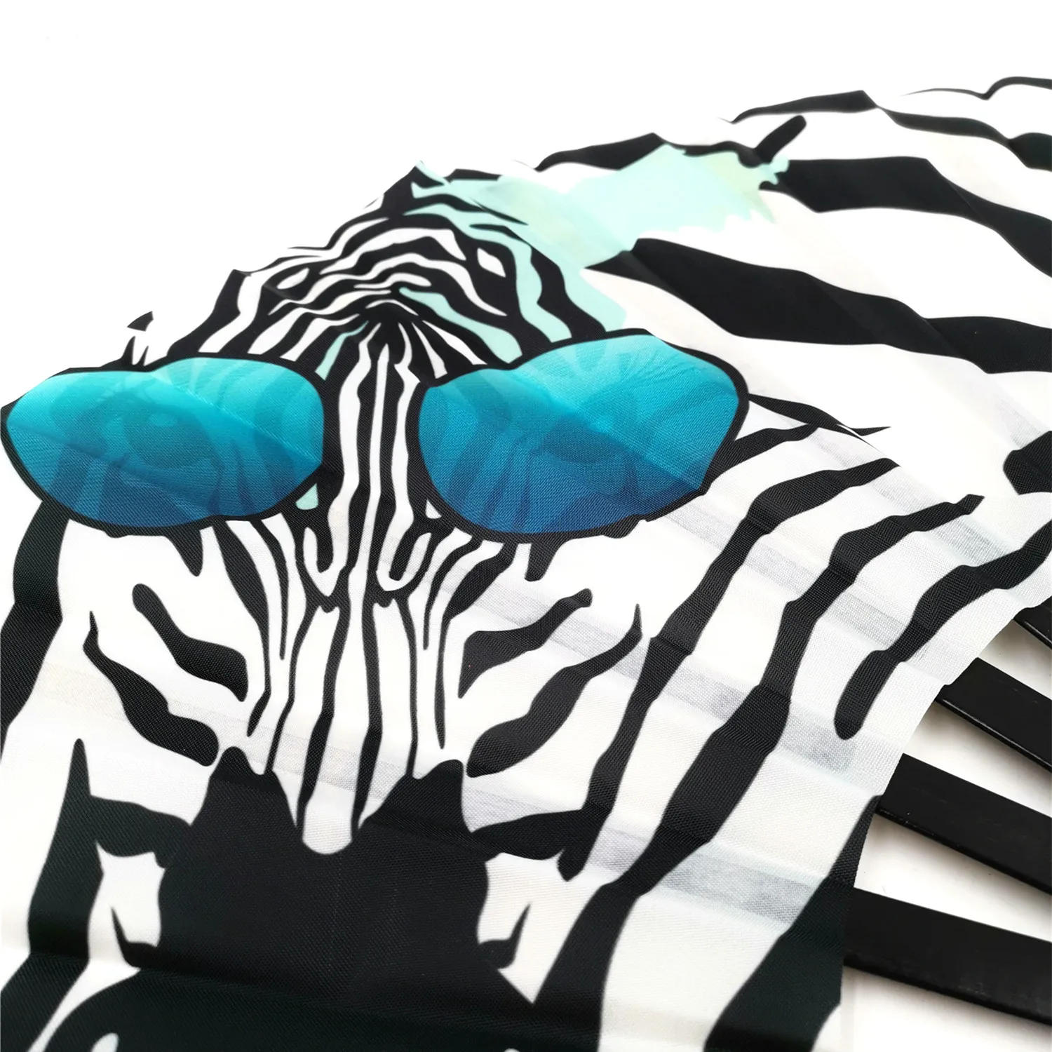 summer 2021 organic bamboo fabric large rave foldable hand fan