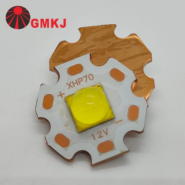 GMKJ ceramic high power 7070 40W 12V White SMD LED chip diode with copper PCB board for vehicle lights