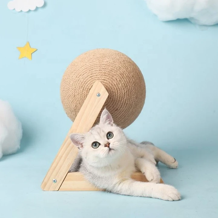 V-shaped Solid Sisal Ball Durable for Cat Play and Hide Joyful Simple and Precise Cat Scratch Board Cat Tree