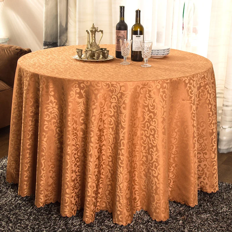 High-grade texture big round table hotel art restaurant multi-color customized star hotel table cloth