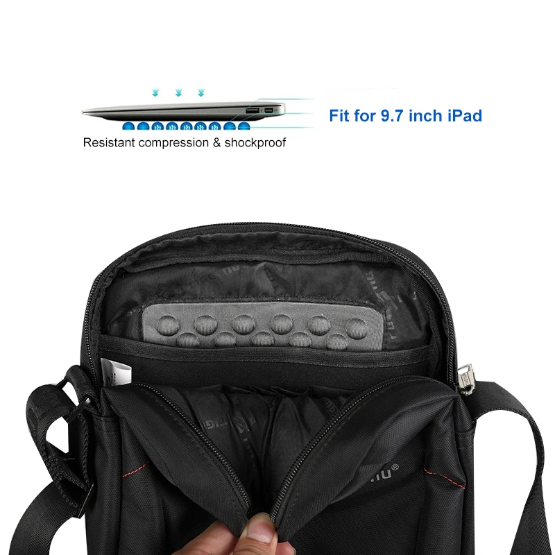 Tigernu T-L5108 7.9 Inch Fashion Sling Bag for Men Small Side Bags for Boys Black Promotion Vintage Man Bag Year 70 Pure Color