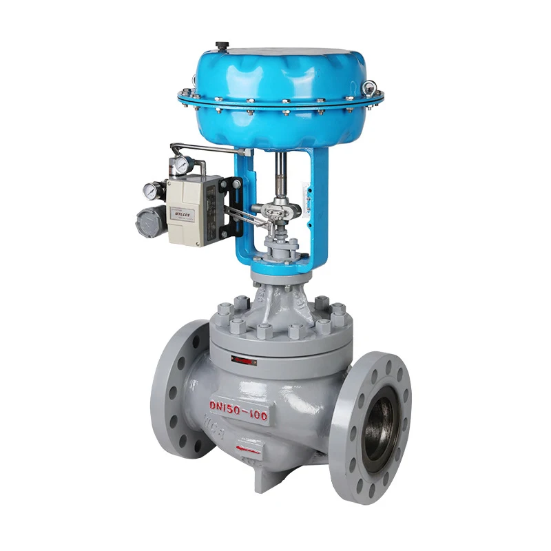 WCB 2Inch 2 Way Single-seated Water Steam Globe Valve With Positioner Pneumatic Actuated Diaphragm Control Valve