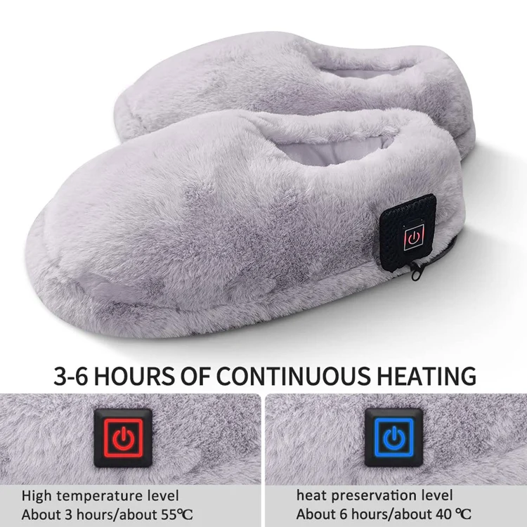 Перезаряжаемые Тапочки с подогревом, подогреватель для ног, портативная электрическая грелка, обувь с аккумулятором, тапочки с подогревом USB для женщин