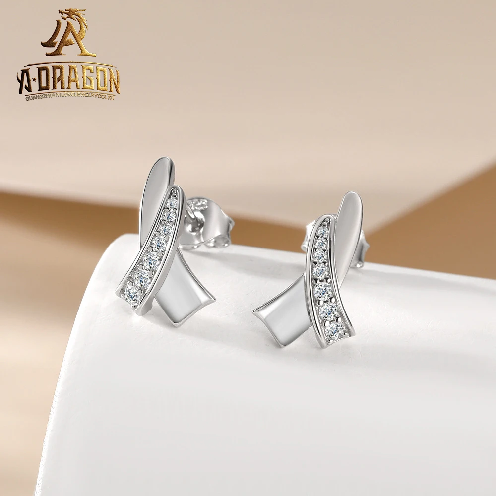 Pass Diamond Tester 10K 14K 18K Gold Moissanite Earrings Real Gold Certified Baguette Cut Vvs Diamond Fine Jewelry Earring