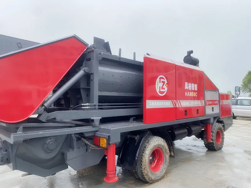 new intelligent diesel concrete mixer with pump good construction  machinery c3 diesel concrete mixer pump