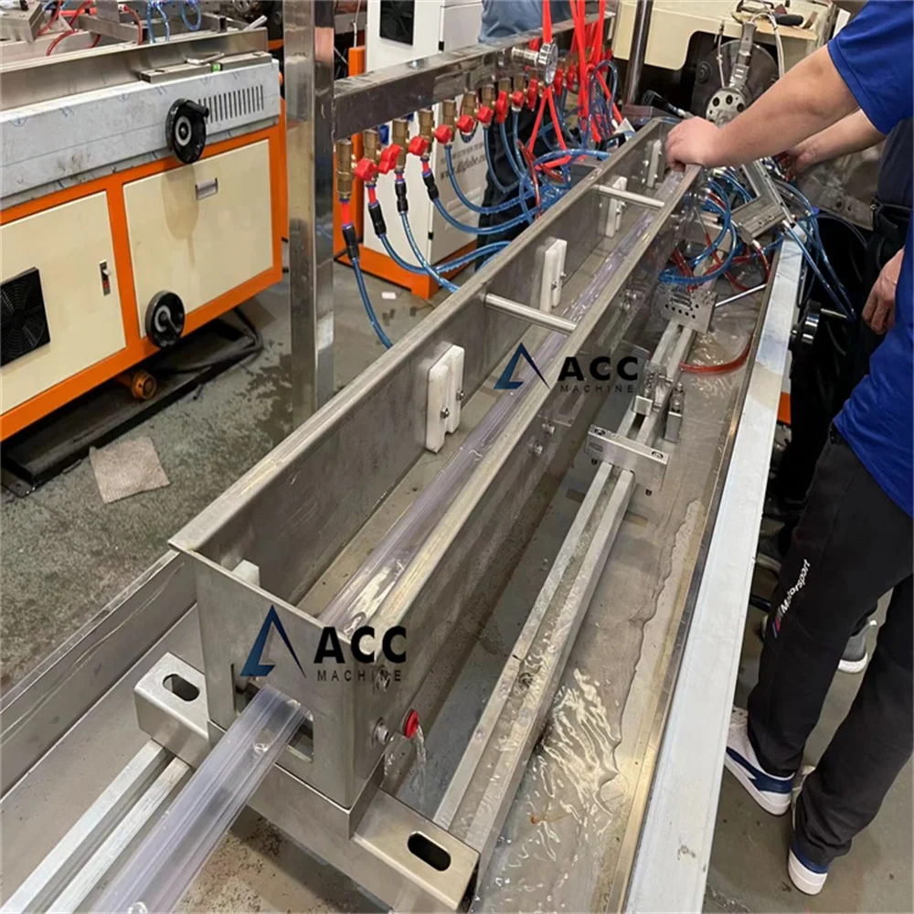 Widely used SJ45 SJ25 single screw co-extruder 40mm-50mm width PVC price tag strip label holder profile making machine line