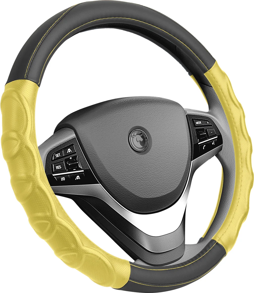 MELCO Advanced Traction Grip, Car Steering Wheel Cover for Truck Van SUV Auto,Black /Red, Steering Wheel Cover for Car