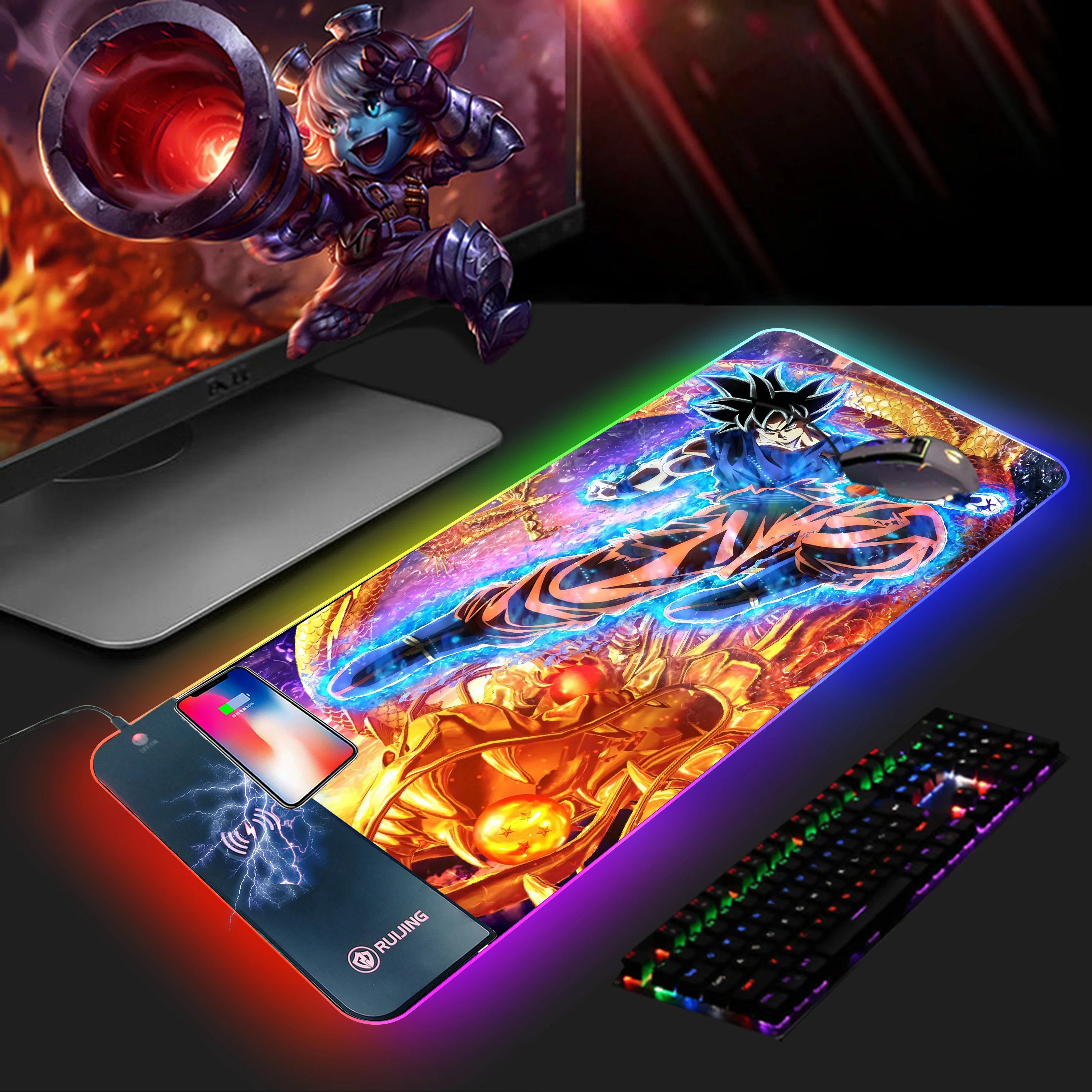 custom  LOGO 15W fast wireless mouse pad charger
