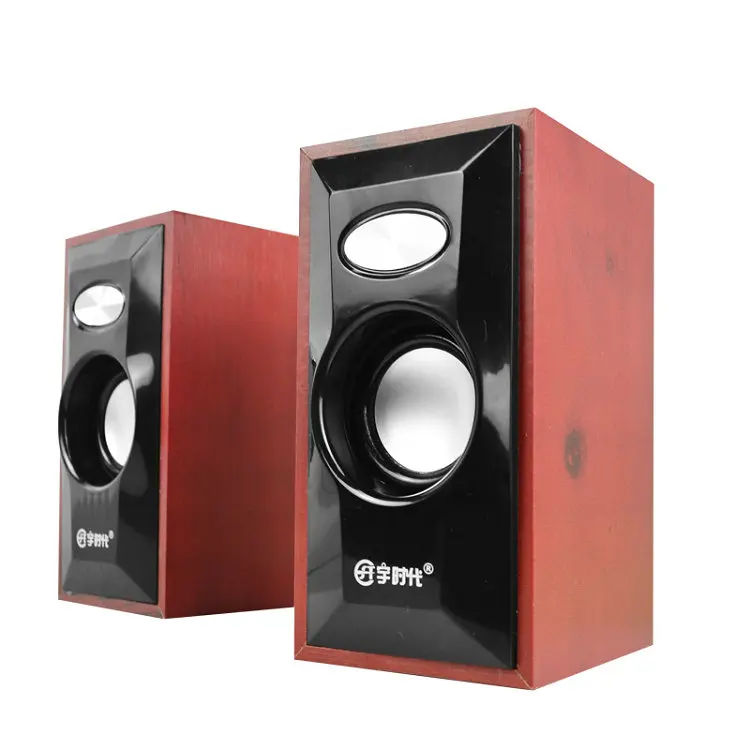 Wired Wooden Professional Speaker 2.0 USB  Laptop Speakers Compatible for Desktop