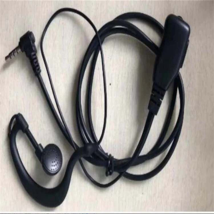 Soft rubber G shape earhook earpiece for two way radio VertexStandard 3.5 threaded