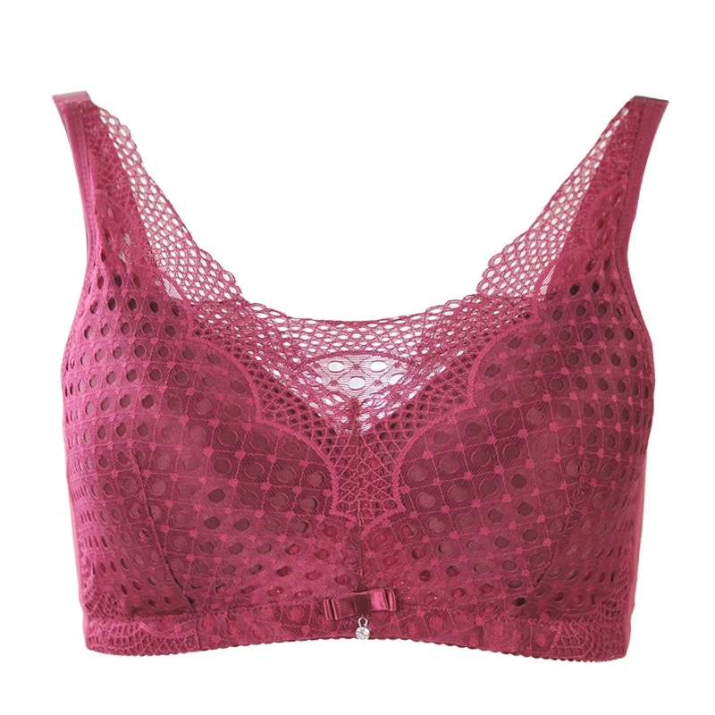 ONEFENG 2048 Mastectomy Bra Without Steel Ring Underwear With Soft Touch For Breast Cancer Women Beige Red Black Colors