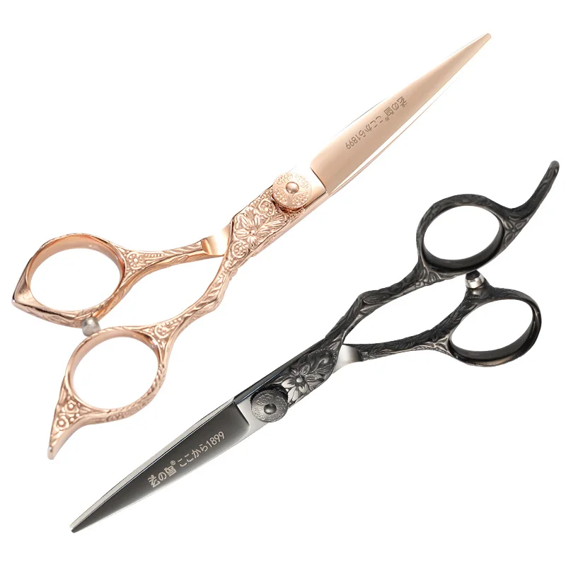 Цветочный узор титанирования 6 дюймов VG10 стали для стрижки волос ножницы Профессиональные Парикмахерские ножницы